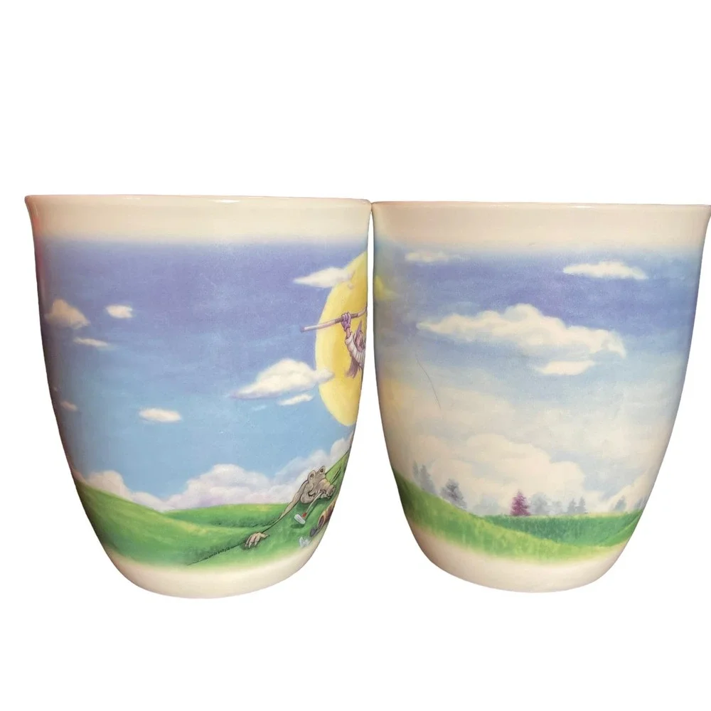 Savoir‎ Vivre London New Bone China Golf Coffee Mugs Lot of 2